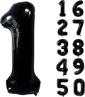 40 inch Black 1 Number Balloon Giant Foil Helium Balloons Black Large Digital Balloon 1 Number 1 Balloons for 1st Birthday Party Decorations Anniversary Events Decoration Supplies