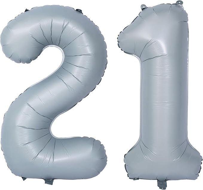 40 In Matte gray Number Balloons Helium Foil Mylar Balloon Birthday Party banquet Decoration 21