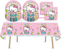 41 pcs Pink Cat Party Decoration Hello Cat Pink Kite Including 1pc Tablecover 20 pcs 7 inches Plates and 20 pcs 6.5 inches Napkins Cat Theme Birthday Party Decoration Favor Sets (41pcs pink)