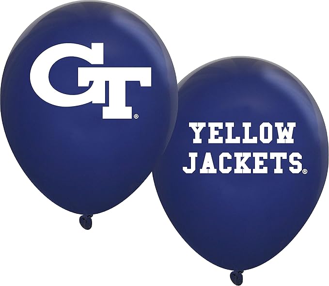 Georgia Tech Yellow Jackets Balloons 10 Pack 11" Official Licensed Logos, Helium Quality Latex Balloons, Perfect for College Football Team Celebration, Decorated Front and Back by Westrick
