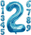 40 Inch Large Blue Number Celebration and Decoration Balloon for Birthday Parties, Graduations, Anniversaries, Weddings, Photo Shoots, Special Events - Helium Foil Mylar (Blue Number 2)