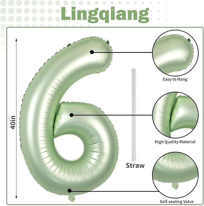 16th Birthday Balloons for Girls, 40 Inch Sage Green Foil 16 Number Balloons for Girls Boys, Olive Green Birthday Balloons Numbers 1 and 6 for Women Men 16th 61st Anniversary Jungle Party Decorations