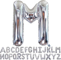 Silver Letter M Balloons 40 inch Large Alphabet M Balloons Silver Helium Foil Letter Balloon Banner for Birthday Party Anniversary Wedding Decoration