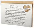 YODOCAMP To Our Son Wedding Day Wallet Insert from Parents, Stainless Steel Laser-Engraved Postcard with Heart Cutout, Groom Gift for Son, Emotional Wedding Keepsake for Groom and Husband QBK07