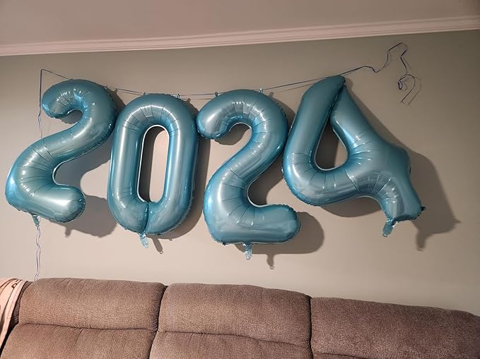Number Balloons 1, 40 Inch One Balloons for 1st Birthday Girl Boy 1 11 21 Party Decorations Baby Shower Photo Shoot, Pearl Blue 1 Balloon