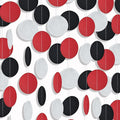 MerryNine Paper Garland 5 Pack, 50ft Glitter Paper Garland Circle Dots Hanging Decor, Banner for Baby Shower, Birthday, Nursery Party Decor (Red Black Silver)