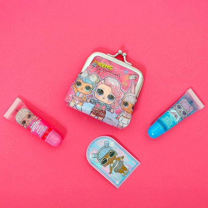 LOL Surprise Lip Gloss Tubes - Bundle with 2 Lip Gloss Tubes in Assorted Flavors for Party Favors Plus Coin Purse, Stickers, More | LOL Surprise Party Favors Set