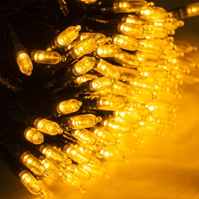 Dazzle Bright 200 LED Christmas Mini String Lights, 65FT Connectable Waterproof 8 Modes Fairy Lights for Indoor Outdoor Patio Garden Holiday Party Decorations (Warm White)