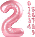 2 Numbers Balloon 40 Inch Pastel Pink Two Balloon Number Birthday Decor, 2nd 12 21st Party Celebration Decorations Graduations Wedding Baby Shower