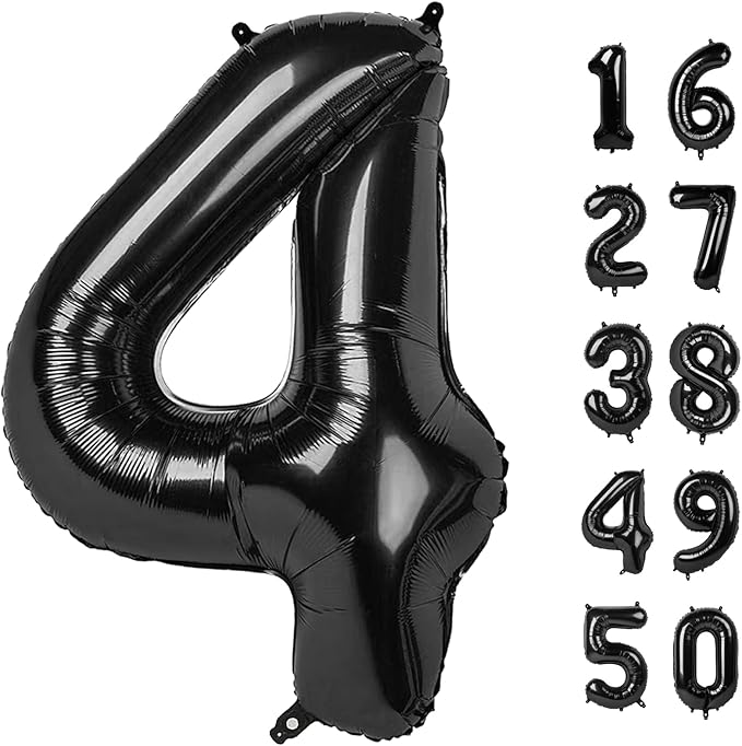 40 Inch Black Number 14 Digital Balloon,Jumbo Mylar Foil Helium Balloon for 14 Balloons for Birthday Party,Wedding Anniversary Party Decorations