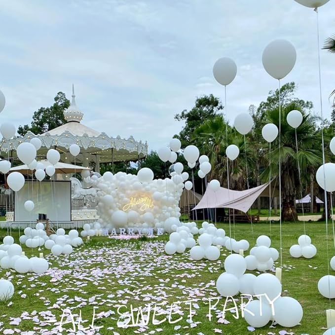 400 Pcs White Balloons 12 Inch Bulk Latex Balloon for Birthdays Weddings Party Decorations