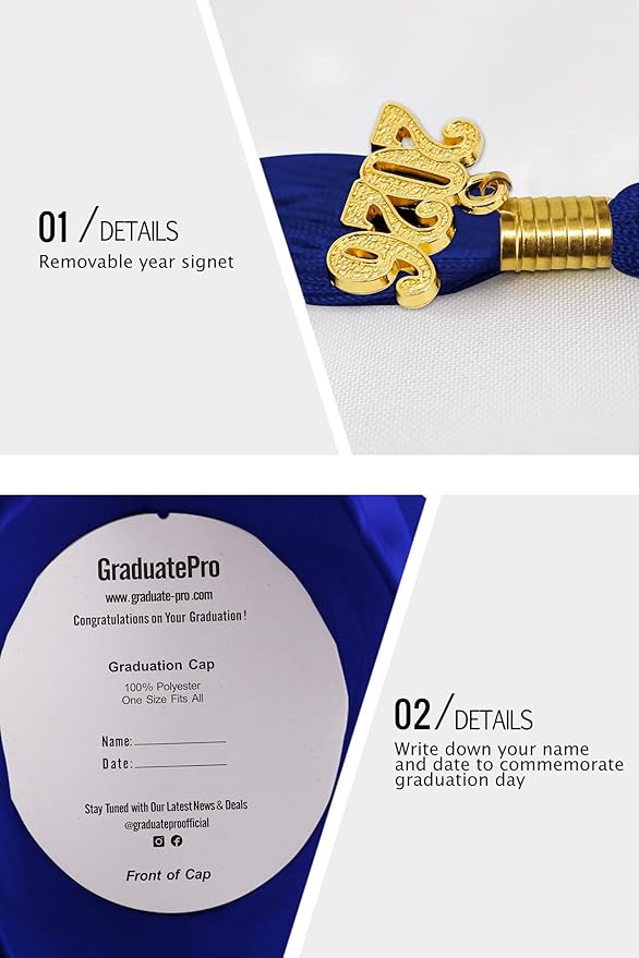 GraduatePro Matte Graduation Cap and Gown Class of 2026 Set Bulk with Tassel for High School & College 12 Colors