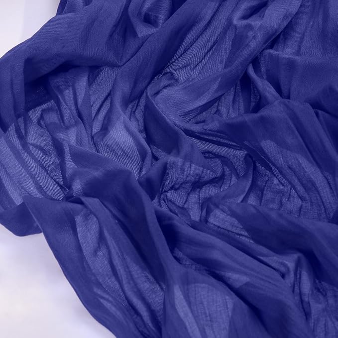 Socomi 3pcs Royal Blue Easter Spring Cheesecloth Table Runner Boho Rustic Gauze 120 inch 10FT Cheese Cloth Runner for Wedding Party Baby Shower Birthday Home Decor Holiday Decorations