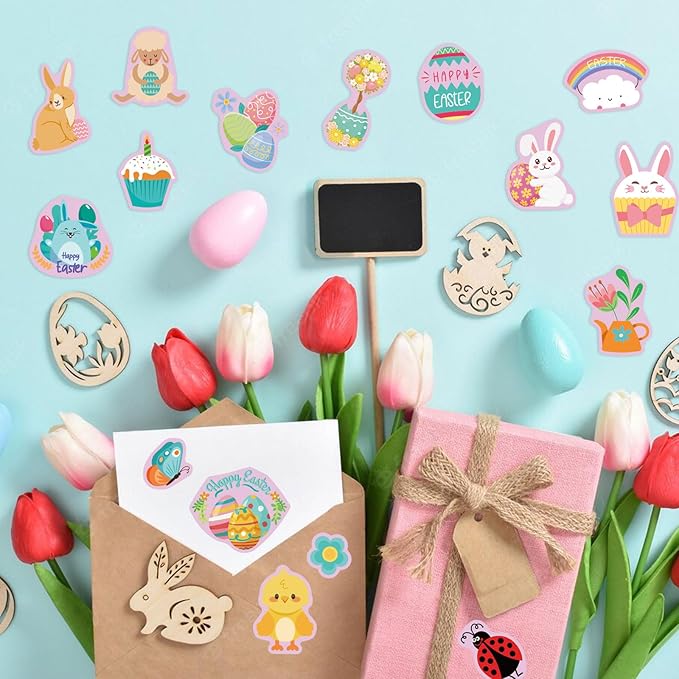 378 PCS Easter Stickers for Kids, Spring Stickers Assorted Easter Basket Stuffers,Teacher School Classroom Party Favors Supplies for Kids