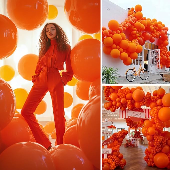 PartyWoo Orange Balloons 20pcs 18 Inch Fall Latex Helium Balloons for Birthday Baby Shower Graduation Fall Tangerine Little Cutie Pumpkin Tropical Sunshine Boho Theme Party Decorations Orange-Y9
