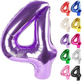 Purple Number 4 Balloon 40 Inch, 4 Balloon Number, 4th Birthday Decorations, Purple Party Supplies for Boys Girls