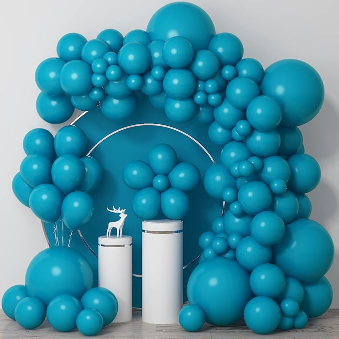 Peacock Blue Balloons Turquoise Blue Latex Balloon 5 10 12 18inch Different Sizes 103pcs Teal Blue Balloons Arch Kit for Kids Birthday Party Decoration Gender Reveal Baby Shower Wedding Whale Theme
