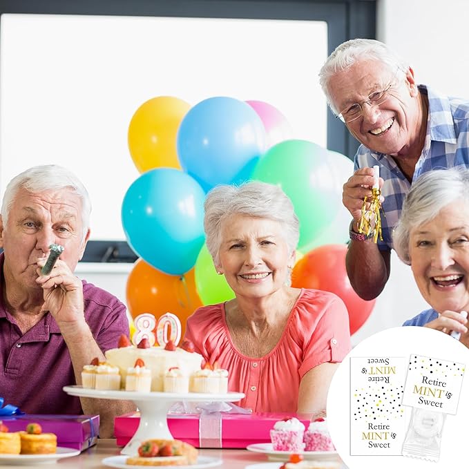 200 Pcs Retirement Party Favors Retire Mint is Sweet Stickers, Individually Mint Toppers Bulk, Retirement Gifts Tags Decoration for Women Men