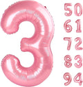 Pearlescent Pink 3 Balloon, Number Balloons 40 Inch, 3rd Birthday Decorations for Kids Girls Women Party Supplies for Party Decorations, Number 3 Balloon
