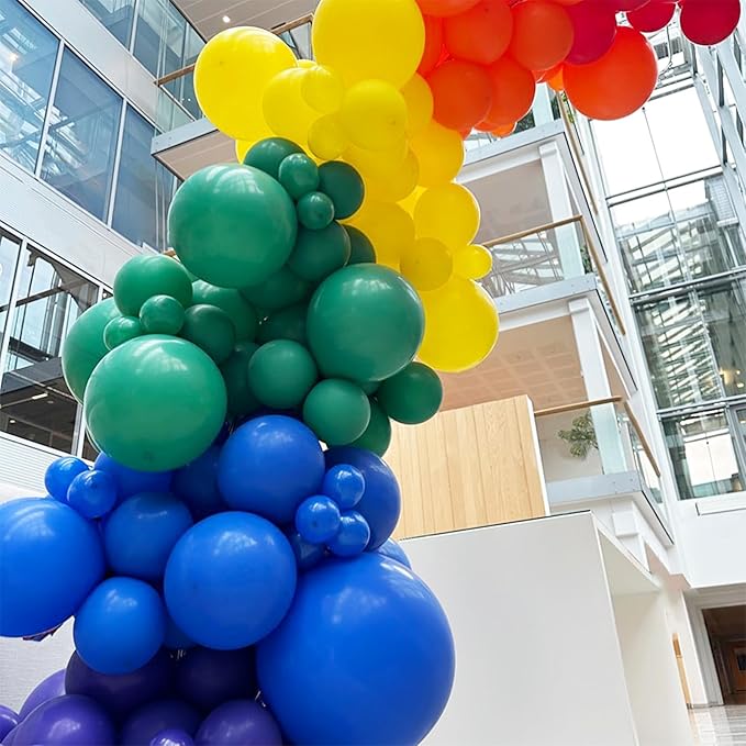 Red Blue Yellow Green Balloon Set, 12 Inch Carnival Circus Party Balloon Red Blue Green Yellow Helium Balloons Confetti Latex Balloon for Video Game Party Rainbow Kid Birthday Party Carnival Circus