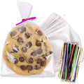 200 Pack Clear Cellophane Bags for Favors - Transparent Goodie for Birthday Party, 4x6 Inch with 5-Inch Twist Ties - Candy, Treat for Gift Giving