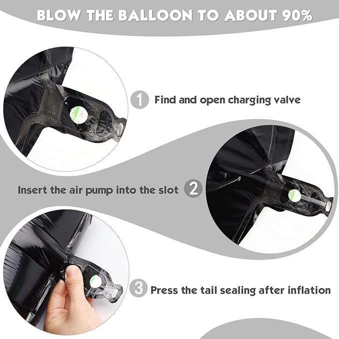 40 Inch Black Number 9 Balloon, Giant 9 Number Balloons for 9th Birthday Decorations, Party Supplies for Baby Boy Girl, Black Party Decor