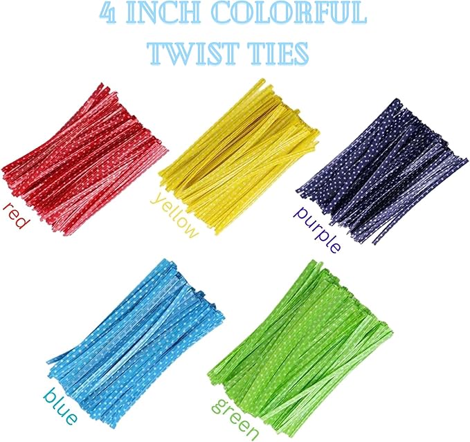 TATTI 100 Pack Clear Cellophane Bags for Favors - Transparent Goodie Bags for Birthday Party, 6x10 Inch Clear Bags with 5-Inch Twist Ties - Candy, Treat, Cookie Bags for Gift Giving