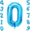 Blue 0 Number Balloon, 40 Inch, Premium Mylar, Reusable, for Birthday Party Decoration