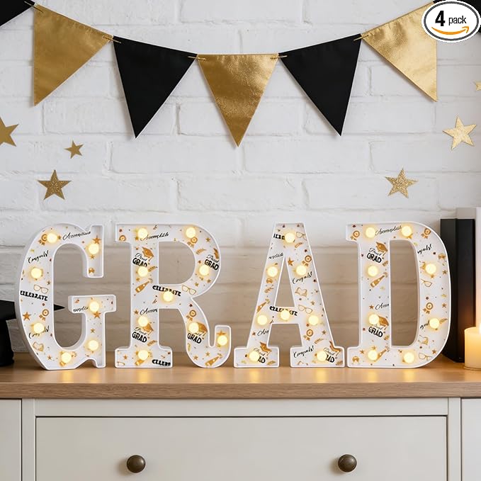 3 Pcs LED Marquee Light Up Letters Black Boo Sign Halloween Decorations Indoor Boo Halloween Lights for Home Kitchen Tabletop Fireplace Party Decoration (Grad)