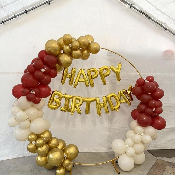Burgundy and Gold Balloons, 60Pcs 12 Inch Maroon and Gold Balloons with Maroon Metallic Gold Confetti Balloons for Graduation Birthday Bridal Shower Party Decorations
