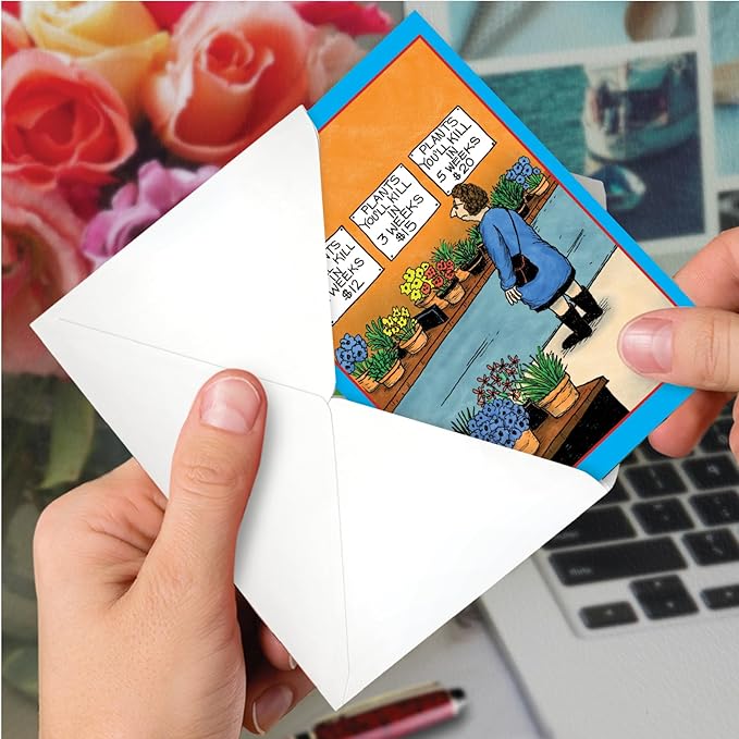 NobleWorks Funny Birthday Paper Card with 5 x 7 Inch Envelope (1 Card) Bday Plant Kill C10871BDG-UA