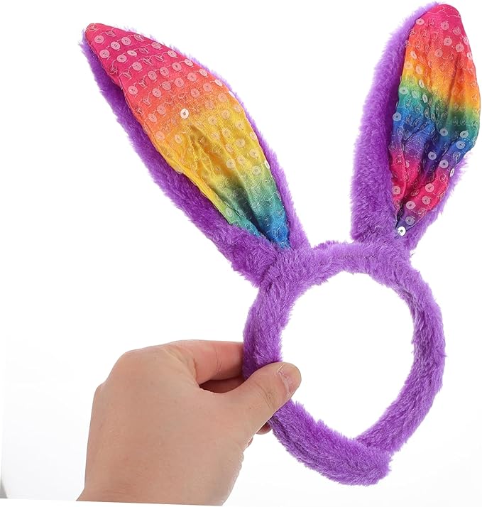 PartyKindom Easter Ears Headbands for Boy Cute Gradient Color Hair Hoops for Spring Celebrations for Easter Parties and Fun