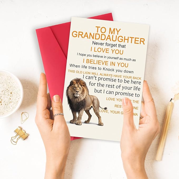 OJsensai Cute Birthday Card for Granddaughter, Best Gifts from Grandma Nana, Happy Birthday for Granddaughter Kids Adult