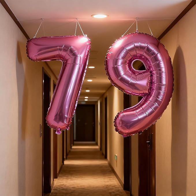 40 Inch Large Foil Helium Number Balloon Birthday Wedding Party 0-9 (Pink, 0)