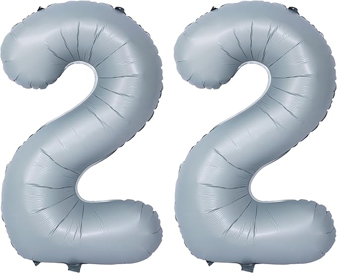 40 In Matte gray Number Balloons Helium Foil Mylar Balloon Birthday Party banquet Decoration 22