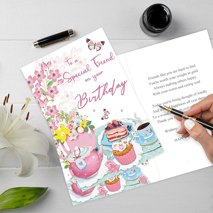 Best Friend Birthday Card for Women, Funny Birthday Cards for Friend Sister Bestie, Cute Bday Gifts for Mom
