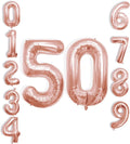 40 Inch Number Celebration and Decoration Balloon for Birthday Parties, Graduations, Anniversaries, Weddings, Photo Shoots, Special Events - Helium Foil Mylar (Rose Gold Number 50)