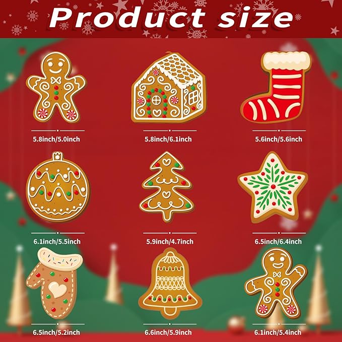 Christmas Decorations Christmas Banner and Gingerbread Hanging Swirls for Xmas Winter Holiday Party Supplies