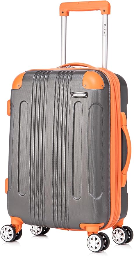 Rockland London Hardside 2 Piece Spinner Wheel Luggage Set, Carry-On 20" and Tote 14", Charcoal