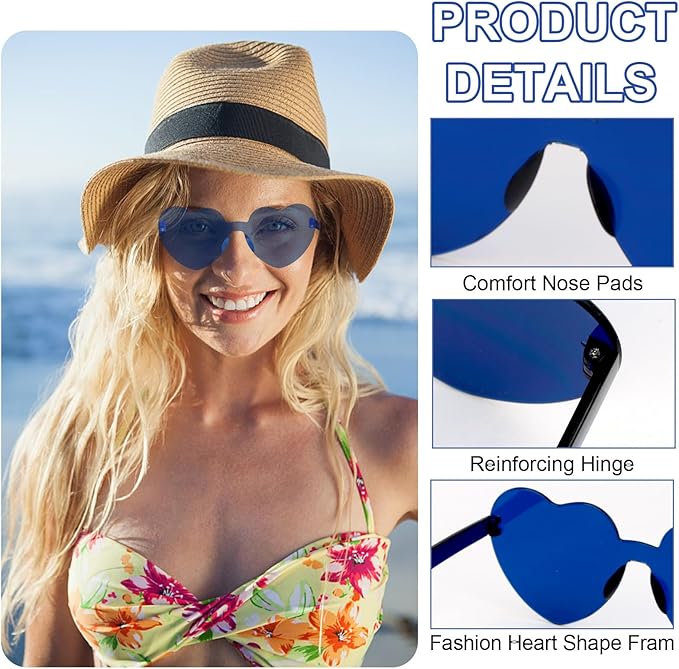 Heart Sunglasses 12/18/24 Pcs Heart Shaped Glasses for Women Cute Funny Party Glasses Party Favors Accessories