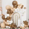 Netural Brown Balloons Arch Kit,144pcs Teddy Bear Balloons Garland Kit with Brown Nude and White Latex Balloons for Baby Shower Neutral Woodland Wedding Safari Birthday Party Decorations