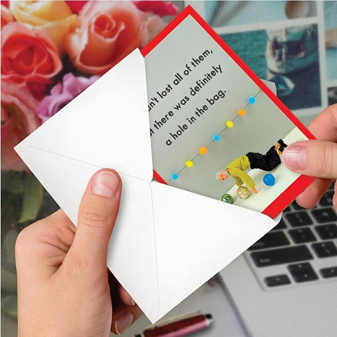 NobleWorks Hysterical Birthday Greeting Card with 5 x 7 Inch Envelope (1 Card) Lost Marbles C7858BDG