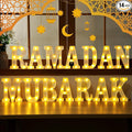 14 Pcs Ramadan Mubarak Large LED Letter Sign Powered Battery Light Hanging Decor for Party Decorations Indoor Outdoor