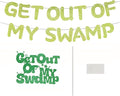 Pre-Strung Party Decorations Set Get out of my Swamp Bunting Banner Green Glitter Birthday Funny Housewarming Party Decor