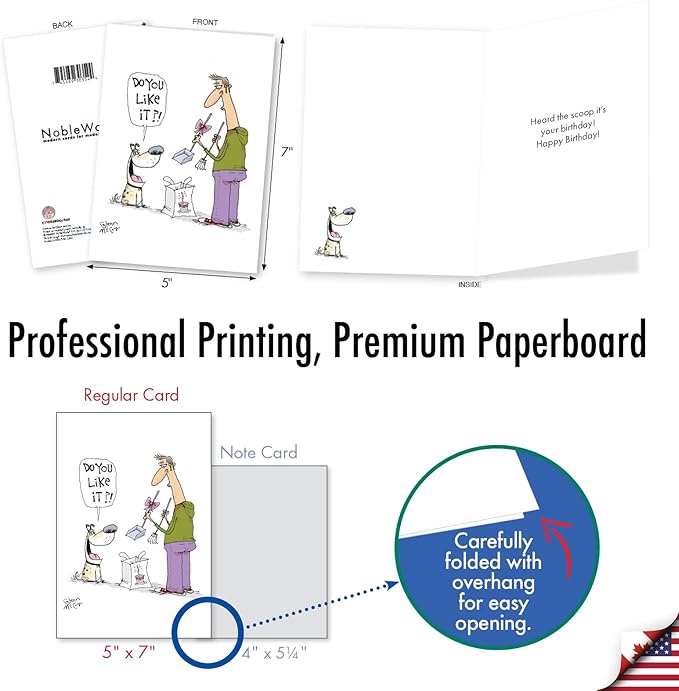 NobleWorks Funny Birthday Greeting Card with 5 x 7 Inch Envelope (1 Card) Bday Dog's Gift C11083BDG