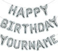 TONIFUL 65 Pcs 16 Inch Silver Happy Birthday Balloons and 2 Sets A-Z Foil Letters Balloons DIY Personalized Phrase Banner for Birthday Celebration Halloween Thanksgiving Christmas Party Decorations