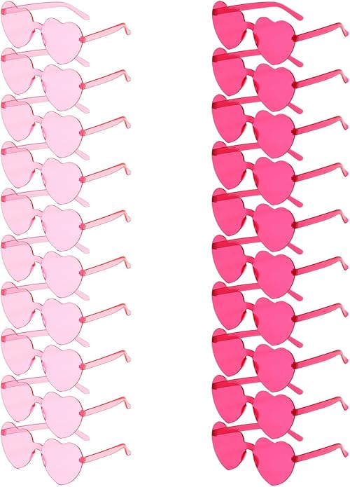 AEAHALY Heart Sunglasses for Women and Men Rimless Heart Shaped Sunglasses Bachelorette Bride Party Accessories
