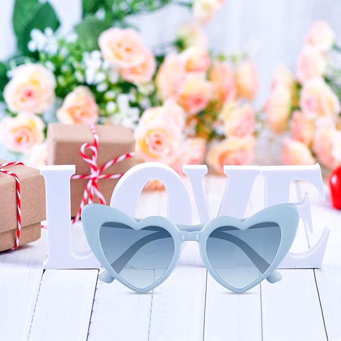 6 Pack Bachelorette Sunglasses Heart Shaped Sunglasses Vintage Heart Glasses for Women Wedding Party Decor