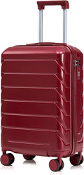 20 Inch ABS Hard Shell Travel Checked Luggage With Combination Lock, Red