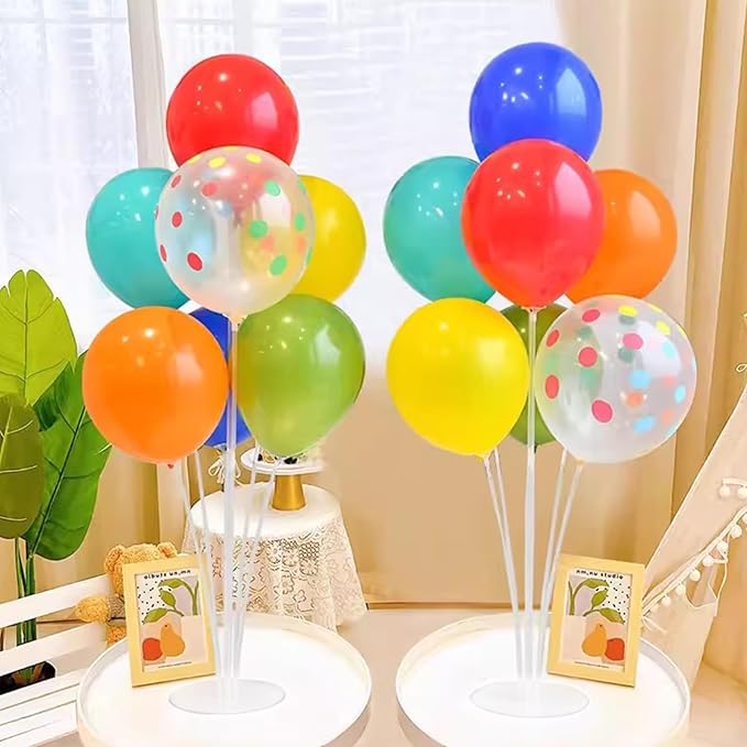 6 Sets Balloon Stand Kits, Balloon Sticks with Base for Table Centerpieces Graduation Birthday Baby Shower Gender Reveal Party Decorations